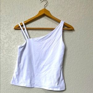 Dona Jo Tank Top Athletic Asymmetrical White size Small/Medium
